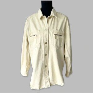 Vintage Laura Berlucchi Yellow Denim Button Down Jacket Shaket